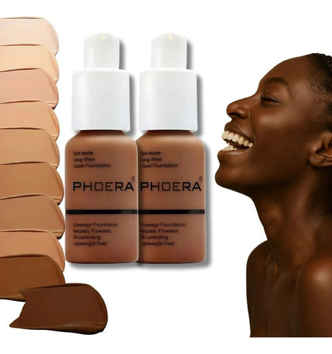 Kit 2 Bases Soft Matte Alta Cobertura Prova D'agua Phoera