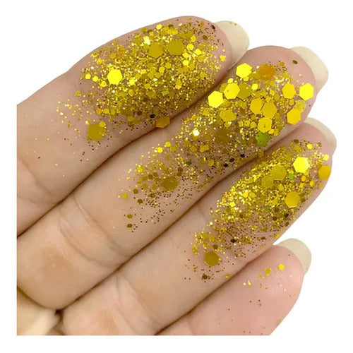 Cartela 24 Glitter Flocados Coloridos - Festas Carnaval