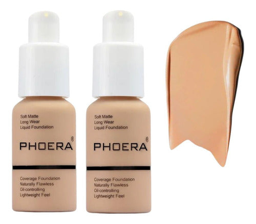 Kit 2 Bases Soft Matte Alta Cobertura Prova D'agua Phoera