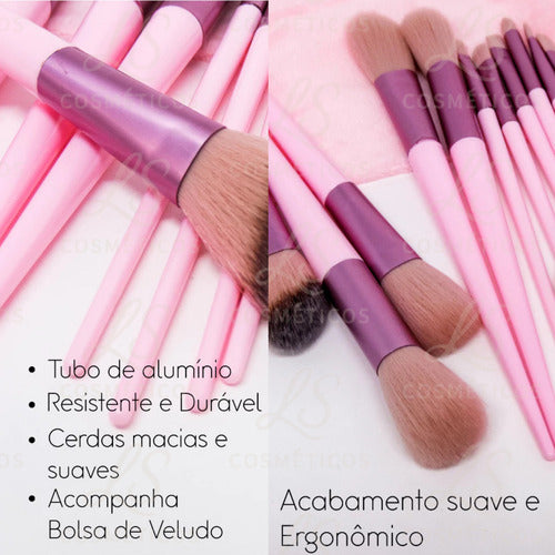 Kit 13 Pincéis Maquiagem Contorno Kabuki Sombra Profissional