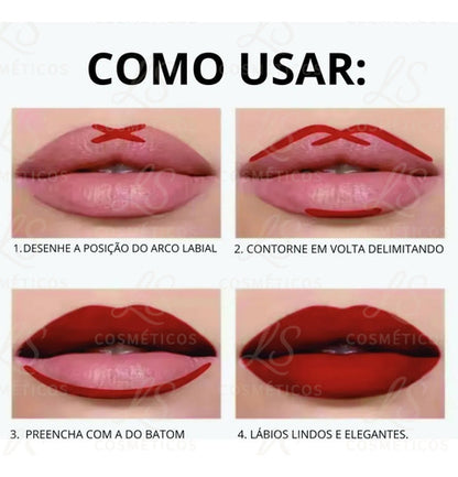 Delineador Labial Matte Contorno De Longa Duração Phoera