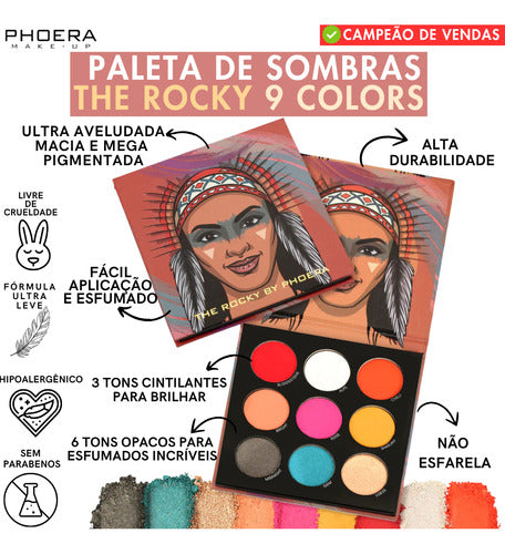 Paleta de Sombras 9 cores 12,6g - Phoera