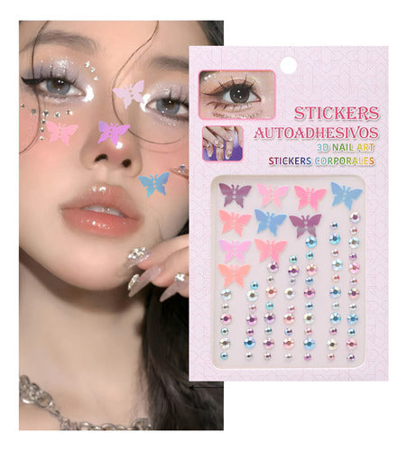 Cartela de Strass Borboletinhas