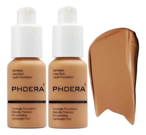 Kit 2 Bases Soft Matte Alta Cobertura Prova D'agua Phoera
