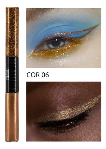 Delineador Duo 2 Em 1 Metálico E Glitter - Alta Resistência