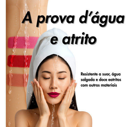 Batom Velvet Matte 24h A Prova De Água Intransferível Phoera