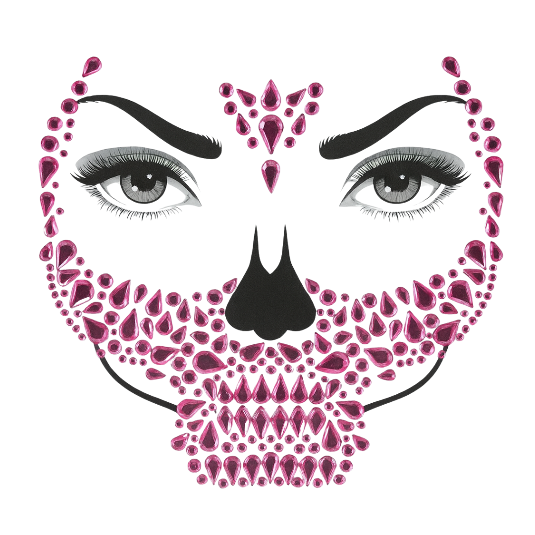 Adesivo Facial Halloween Fantasia Catrina Caveira Mexicana