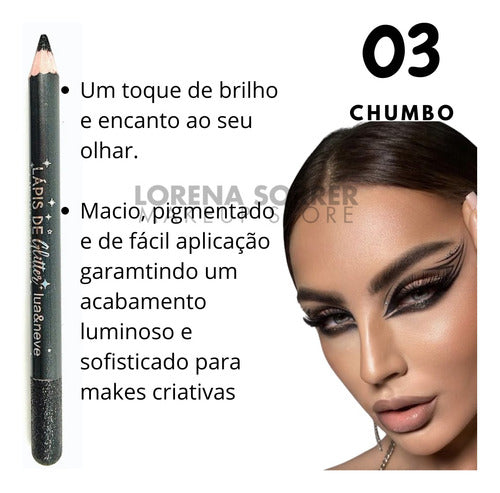 Lápis Glitter Mega Macio- Lua & Neve