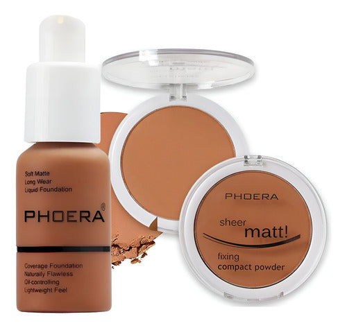 Kit Base Soft Matte + Pó Compacto - Phoera