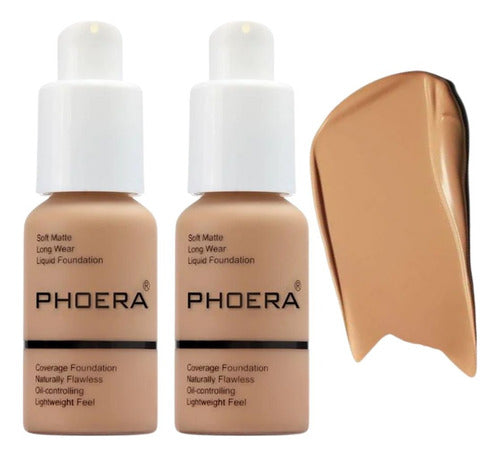 Kit 2 Bases Soft Matte Alta Cobertura Prova D'agua Phoera