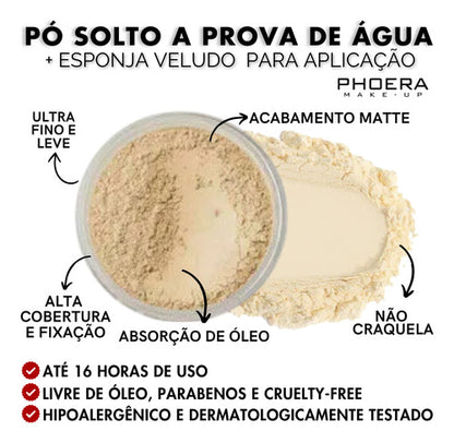 Kit Maquiagem 4un Primer Base Pó Prova Dagua 24hrs + Brinde