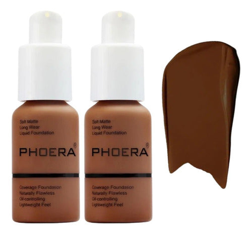 Kit 2 Bases Soft Matte Alta Cobertura Prova D'agua Phoera