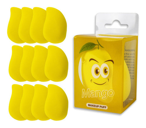 Kit 12 Esponja Manga Facial Make Cremosa Pó Base Corretivo