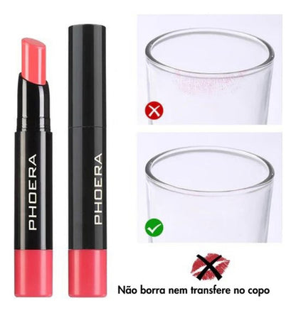 Kit Lábios Batom Ultra Matte 24h + Lápis Labios E Olhos Phoera