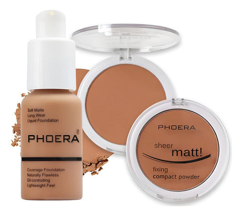 Kit Base Soft Matte + Pó Compacto - Phoera
