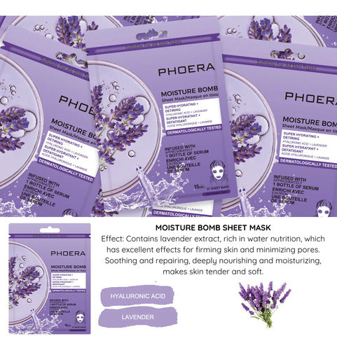 Kit 6 Máscaras Faciais Hidrogel Ingredientes Naturais Glow