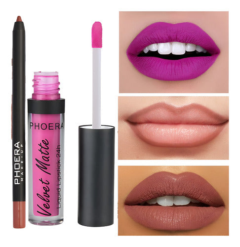 Kit Lábios Divino - Batom Intransferível + Lápis Labial 24hr