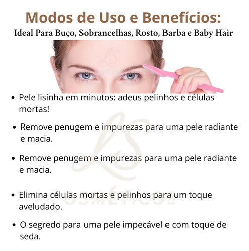 Navalha Para Sobrancelha, Kit Com 6 Lâminas