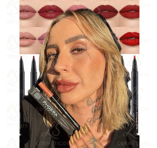 Delineador Labial Matte Contorno De Longa Duração Phoera