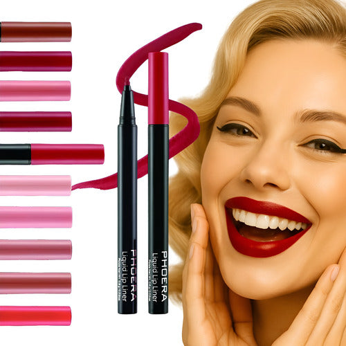 Delineador Labial Matte Contorno De Longa Duração Phoera